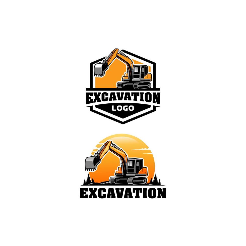 Set of excavation logo vector