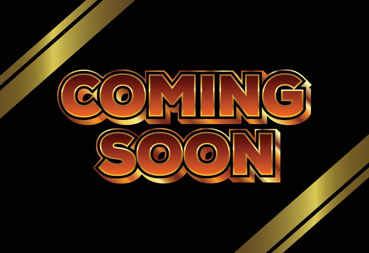 Coming soon vector lettering. Promotion or announcement banner. Design text element, web banner.