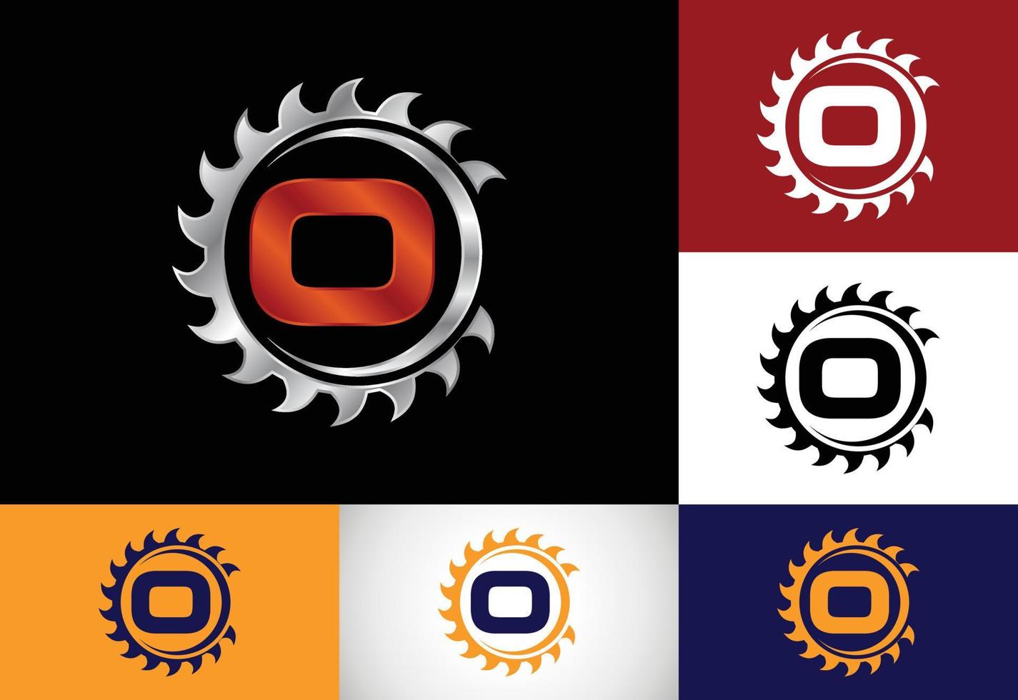 Initial O monogram alphabet with the saw blade. Carpentry, woodworking logo design. Font emblem. Modern vector logo for sawmill business and company identity