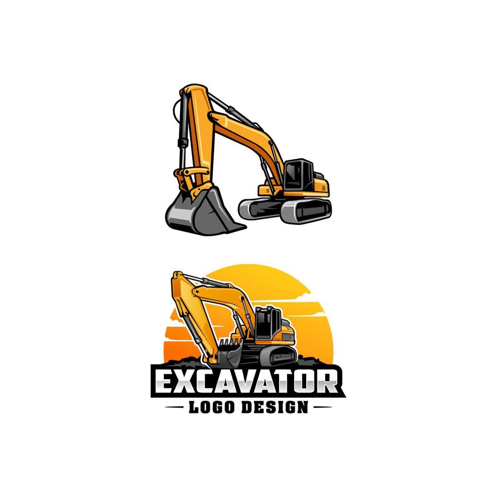 Set of excavation logo vector