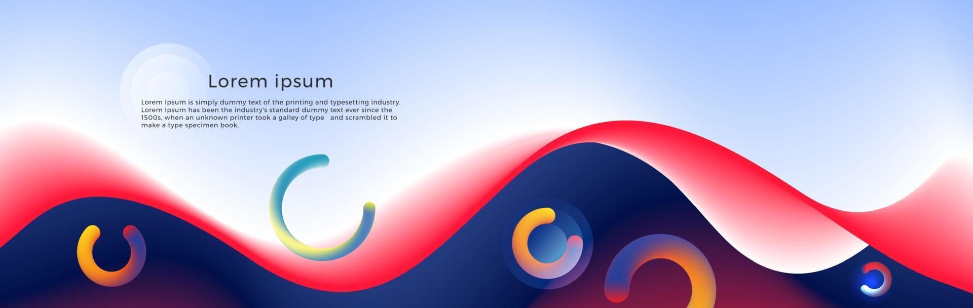 Abstract modern banner design. Colorful gradient with liquid wave. vector