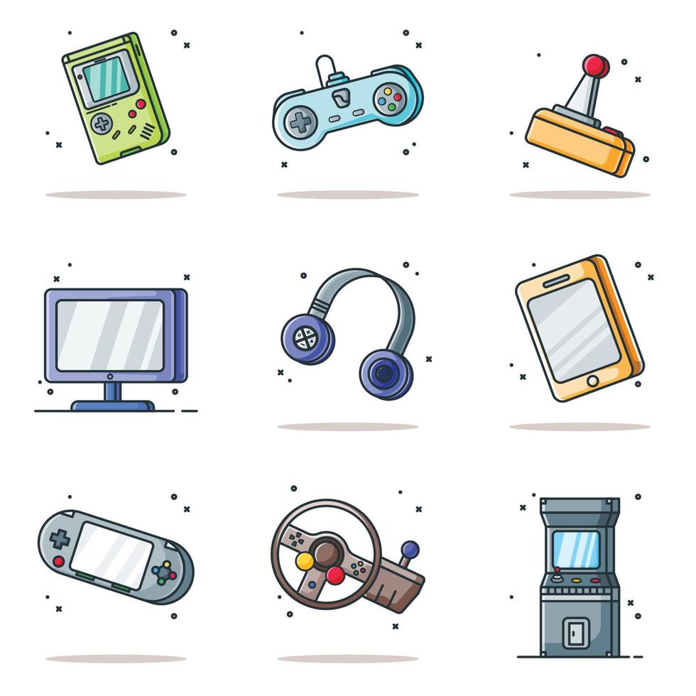 Gaming Cartoon Illustrations vector