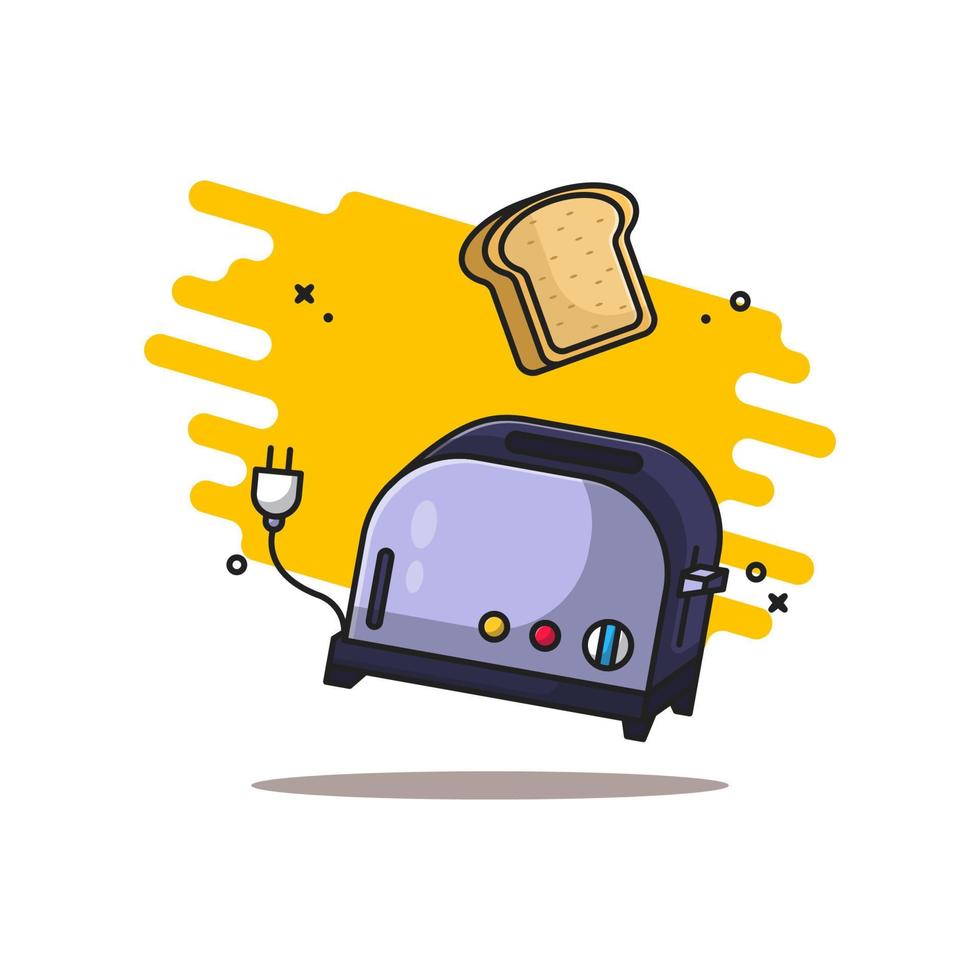 Bread Machine and Bread Vector Icon Illustrations