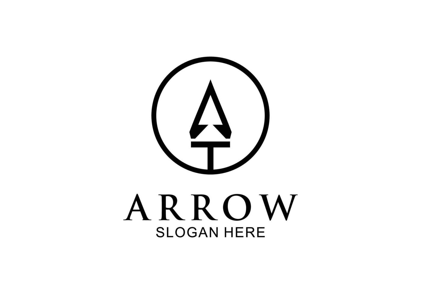 symbol icon Spear Arrowhead Initial a T Logo Design vector