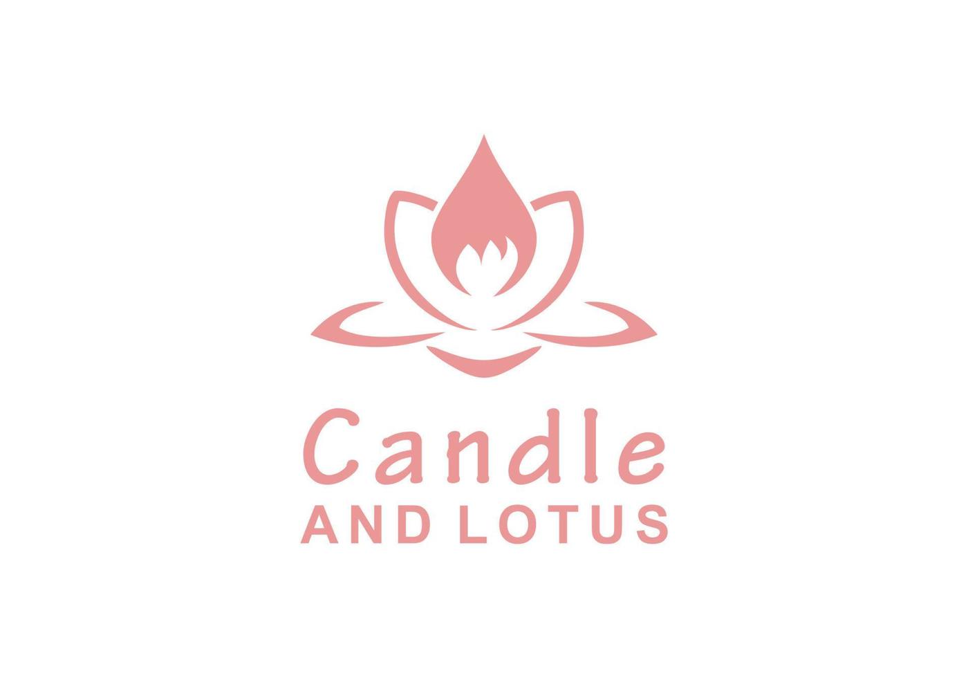 Candle and lotus symbol icon logo design template vector