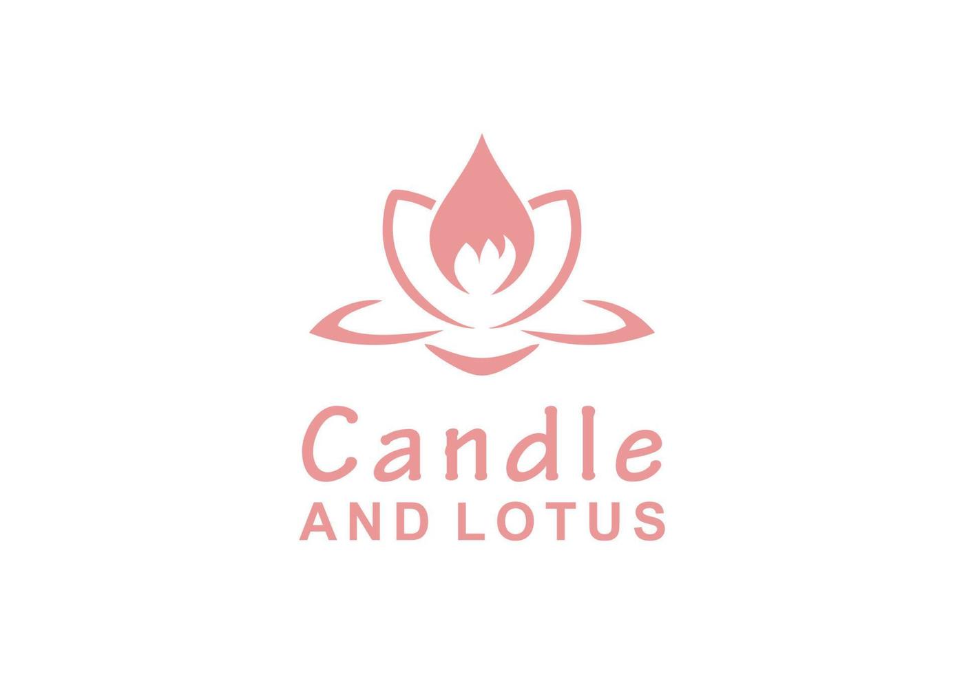 Candle and lotus symbol icon logo design template vector