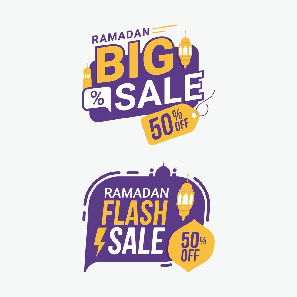 ramadán gran venta etiqueta etiqueta insignia oferta especial promoción vector