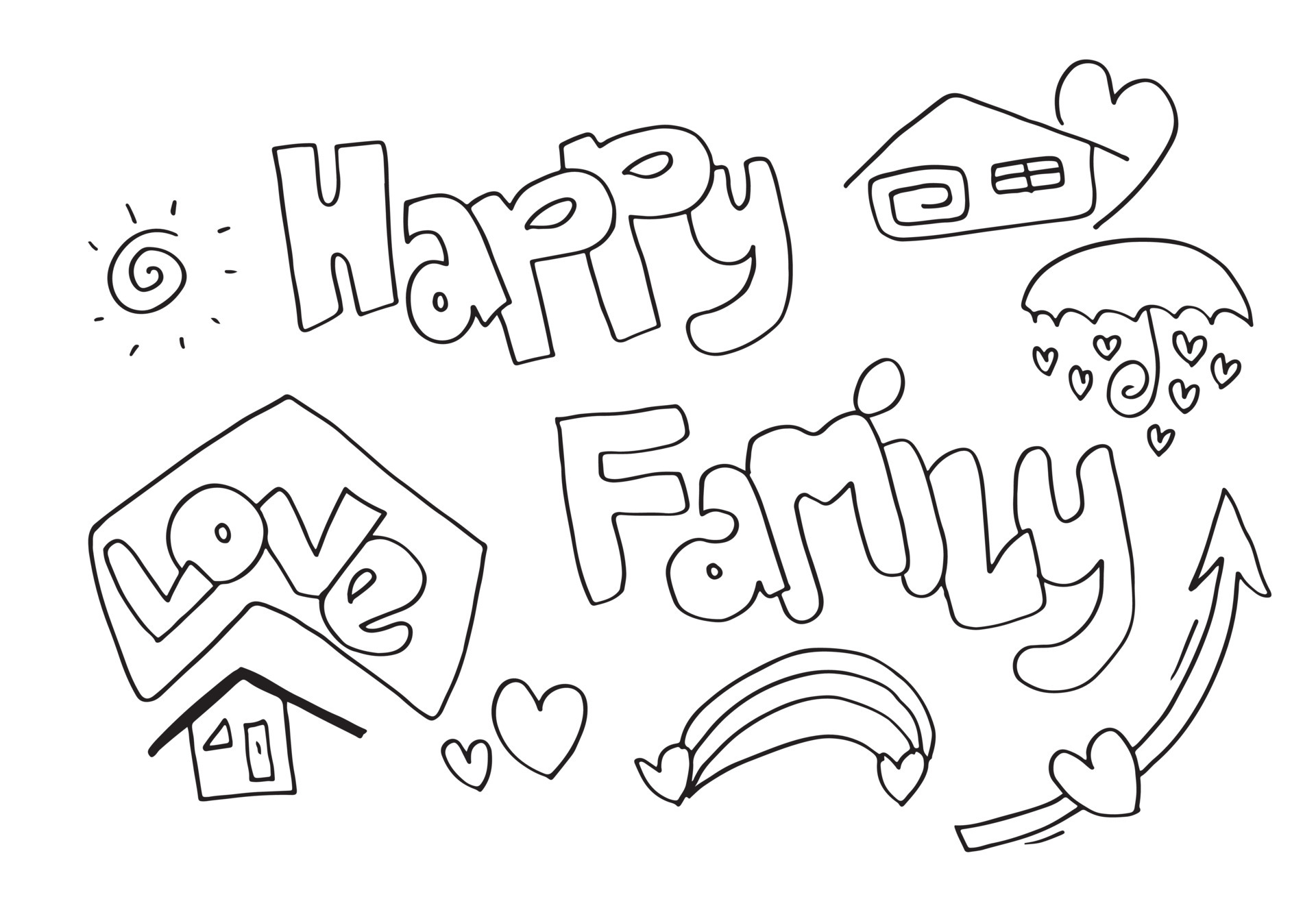 Happy Family Sketch Illustration 49413921  Megapixl