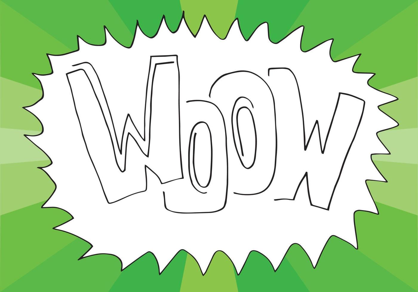 Wow. Sticker for social media content. Vector hand drawn illustration design.Dialog words, conversation phrases.