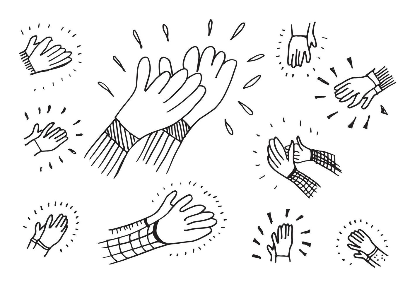 Applause hand draw on white background.vector illustration. vector