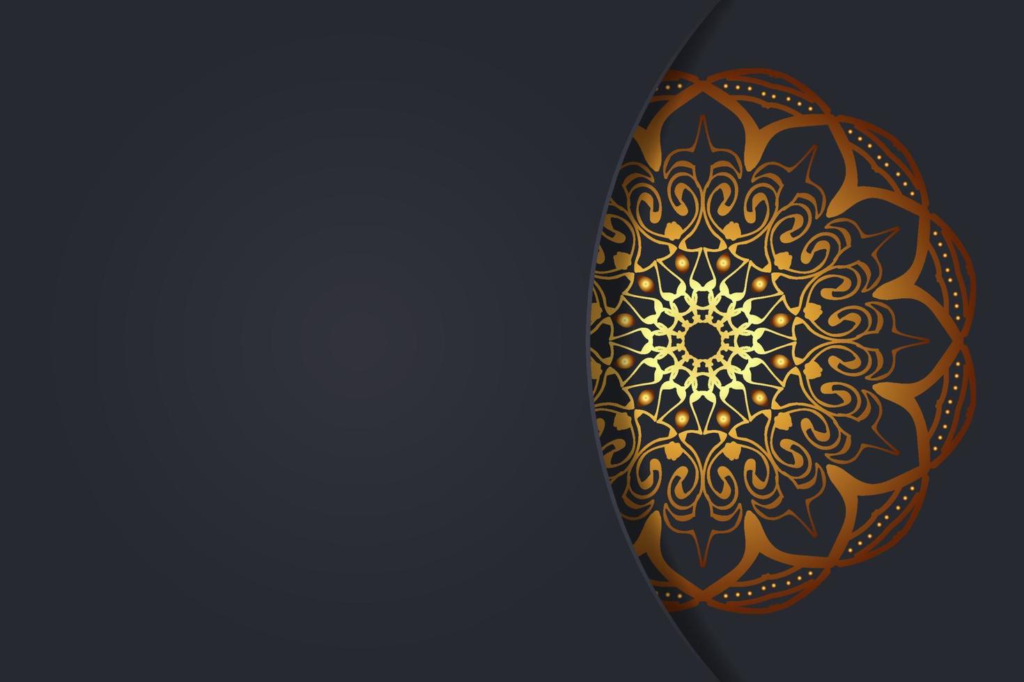 Fondo de patrón dorado de estilo mandala de lujo. vector