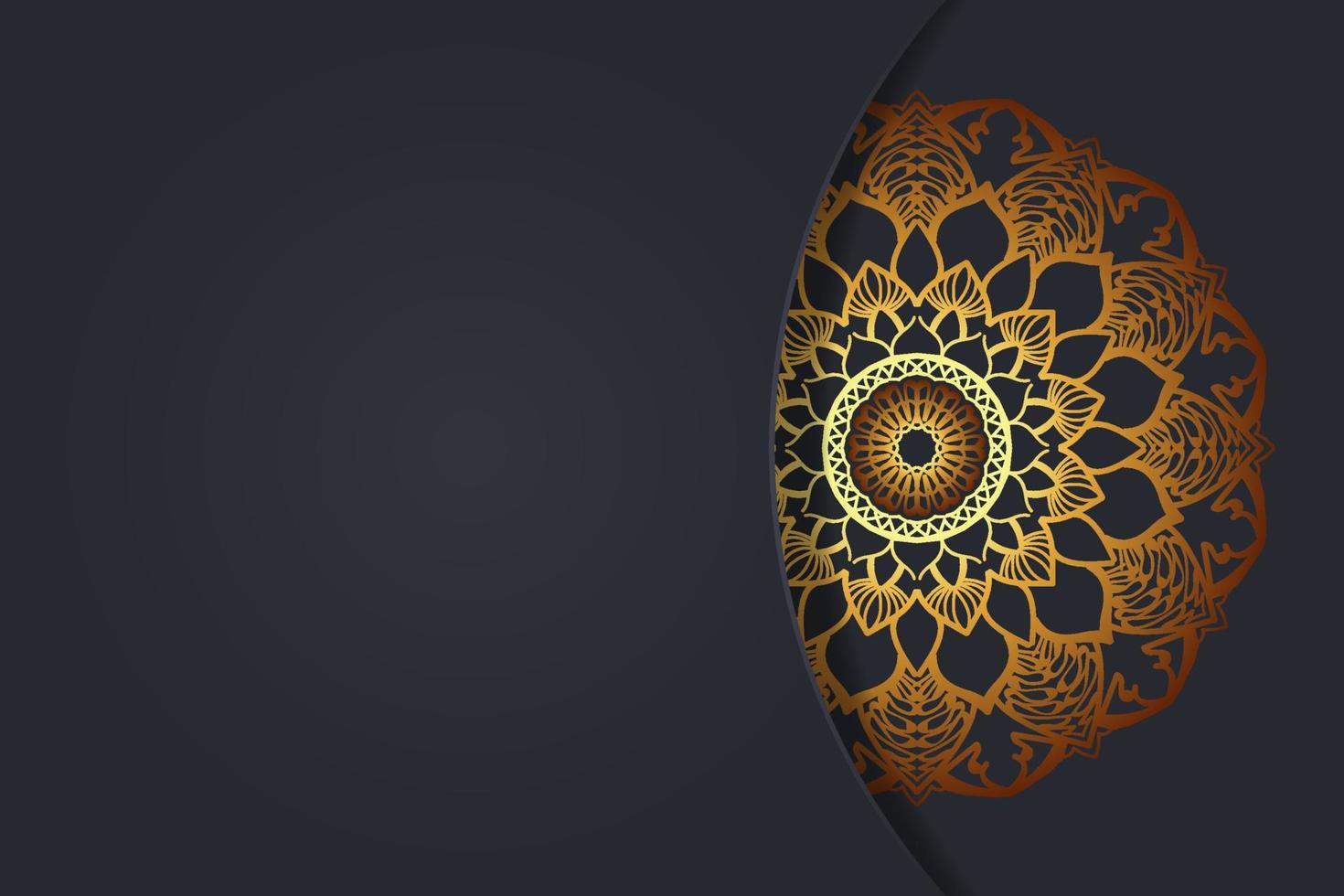 Fondo de patrón dorado de estilo mandala de lujo. vector