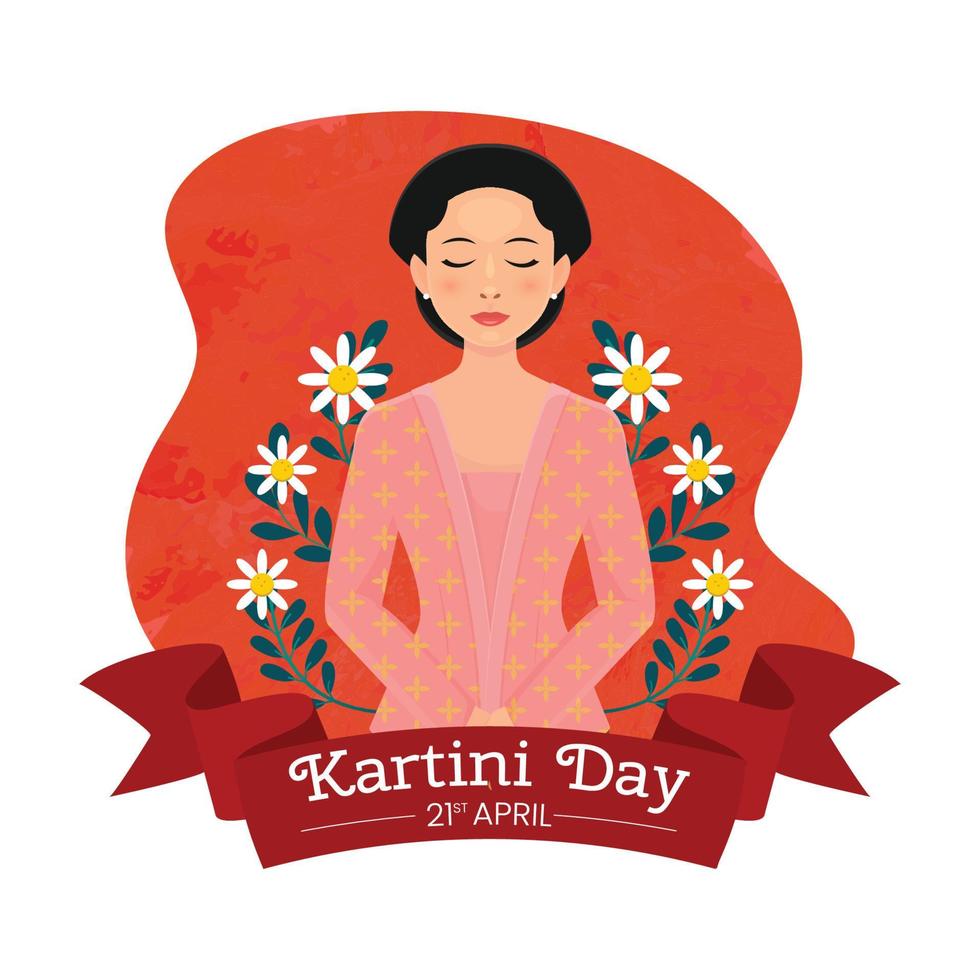 celebración del saludo del día de kartini vector