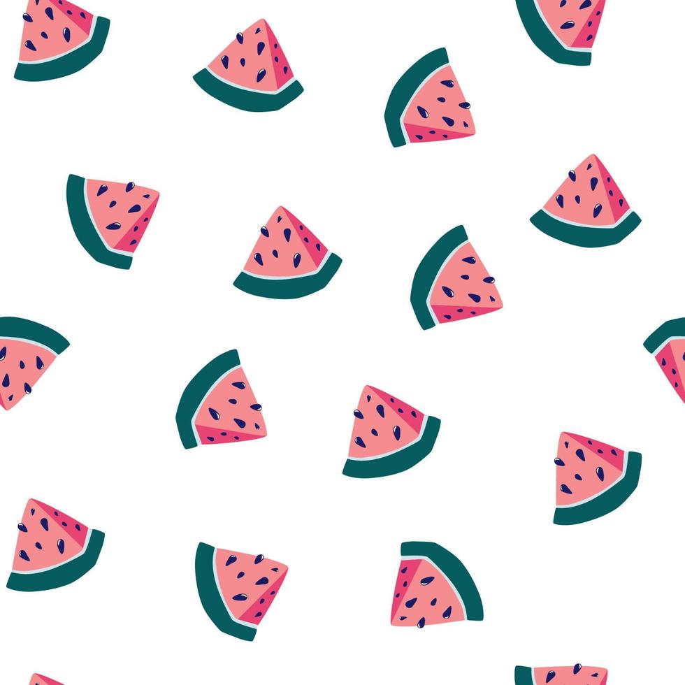 Watermelon seamless pattern. Sweet summer fruit background. Perfect for textile, wallpaper and scrapbook. Vector cartoon illustration