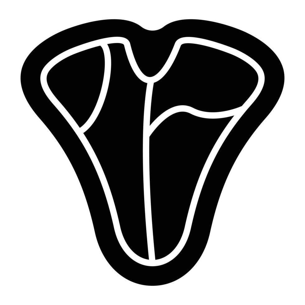 Tbone Glyph Icon vector