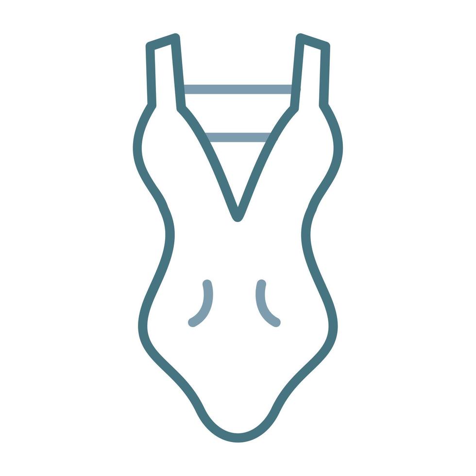 icono de dos colores de línea de traje de baño de mujer vector