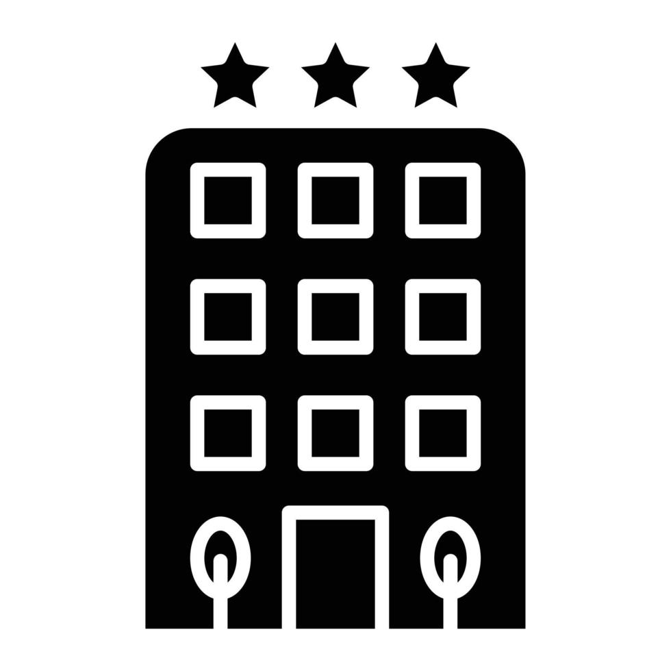 3 Star Hotel Glyph Icon vector