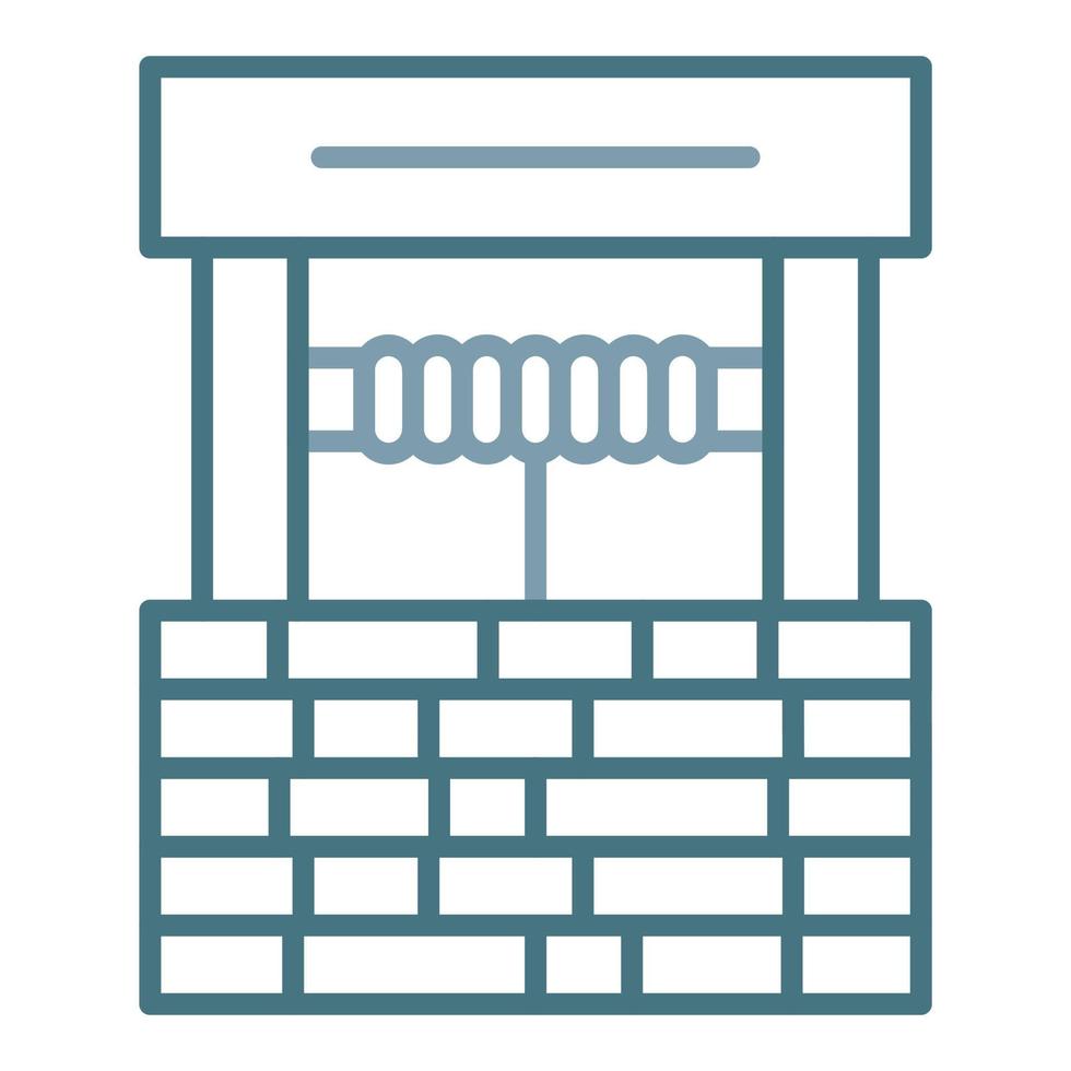 Water Well Line Two Color Icon vector