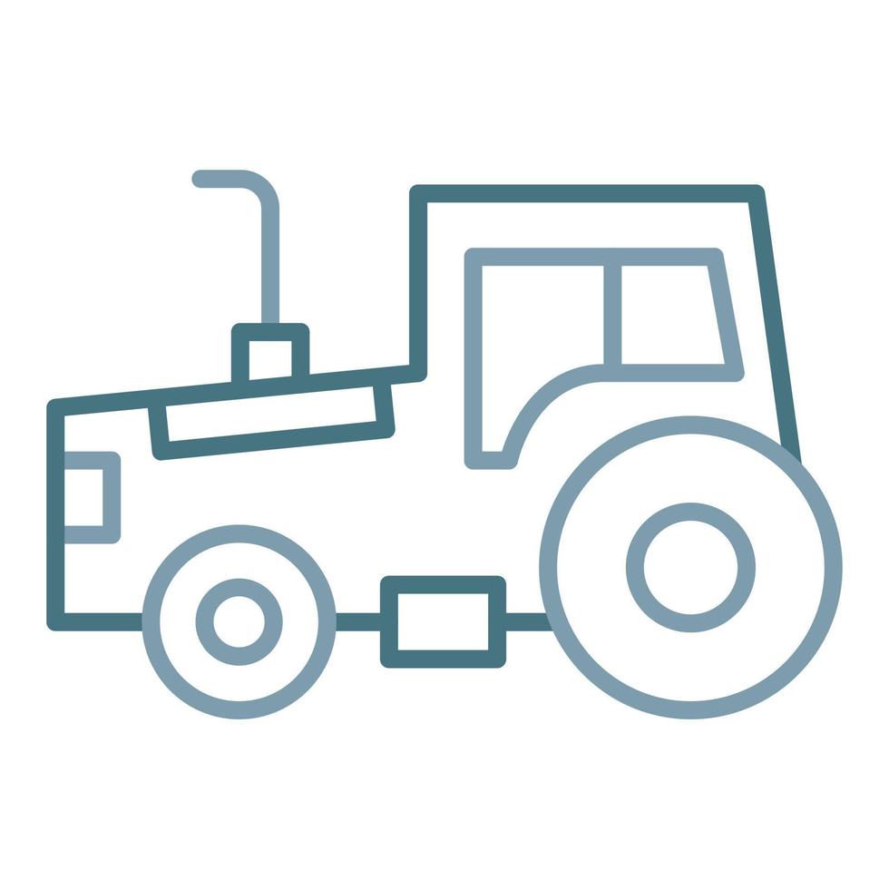 icono de dos colores de la línea del tractor vector