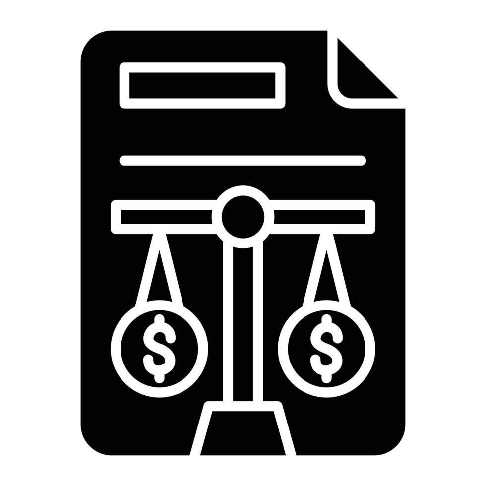Balance Sheet Glyph Icon vector