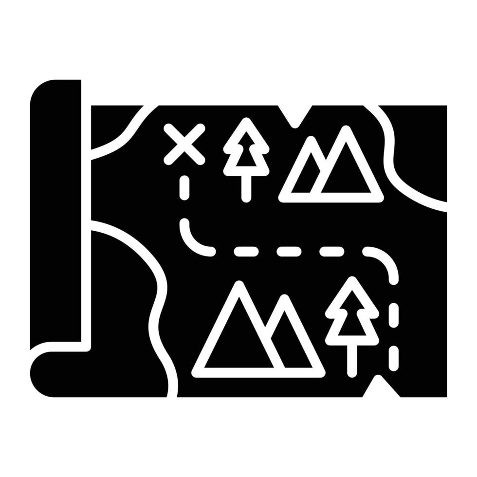 Treasure Map Glyph Icon vector