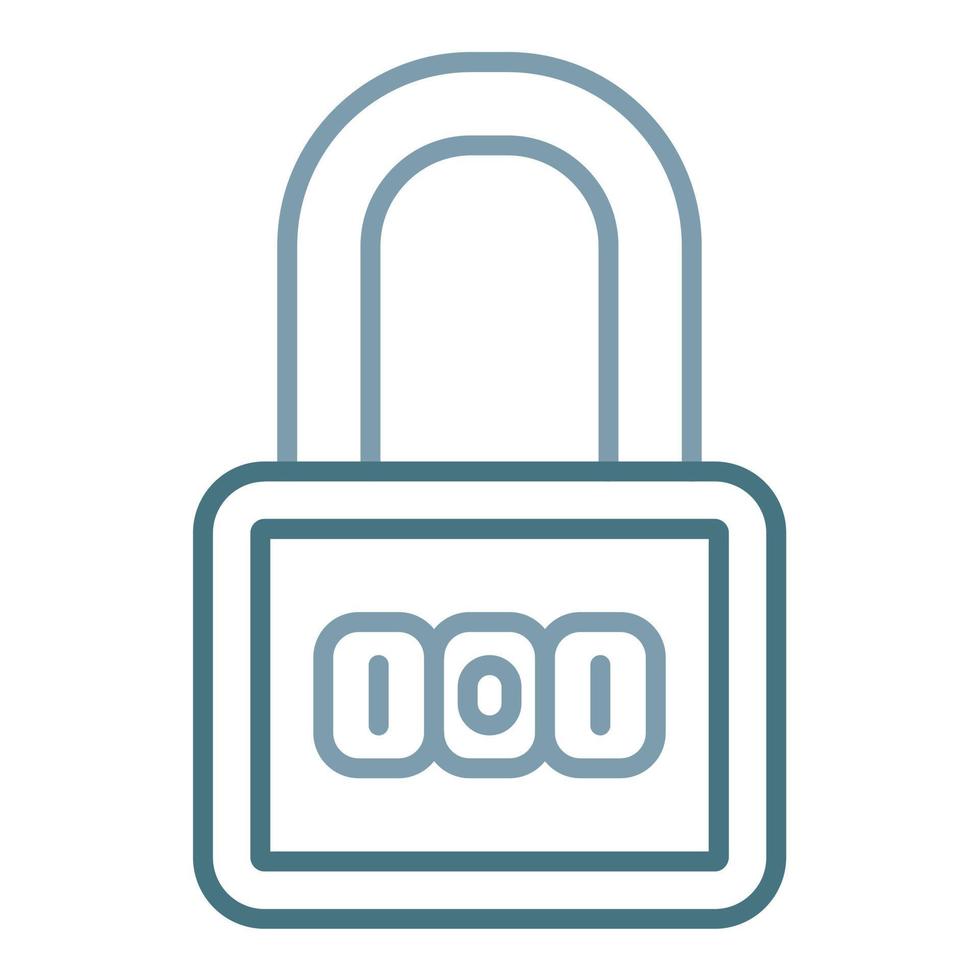 Number Padlock Line Two Color Icon vector