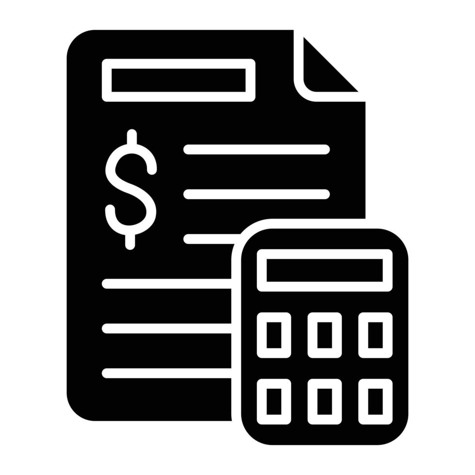 Financial Statements Glyph Icon vector