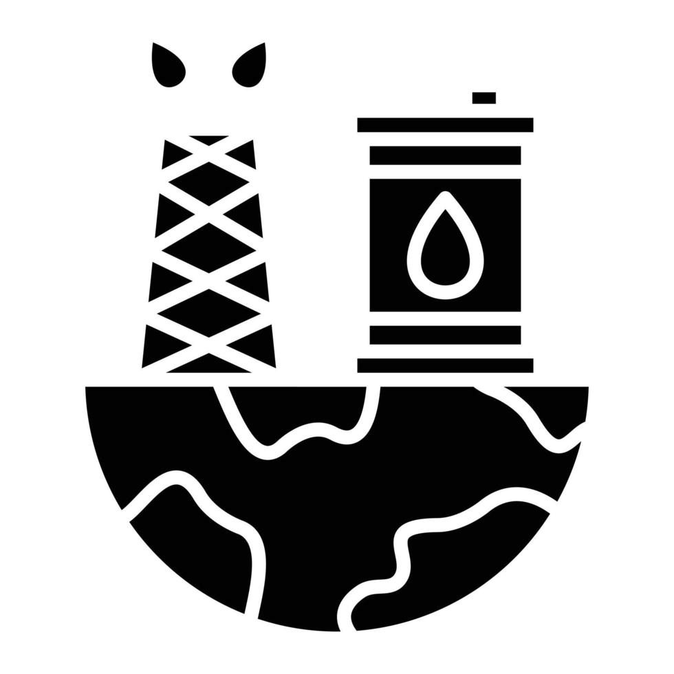 icono de glifo de exploración de petróleo vector