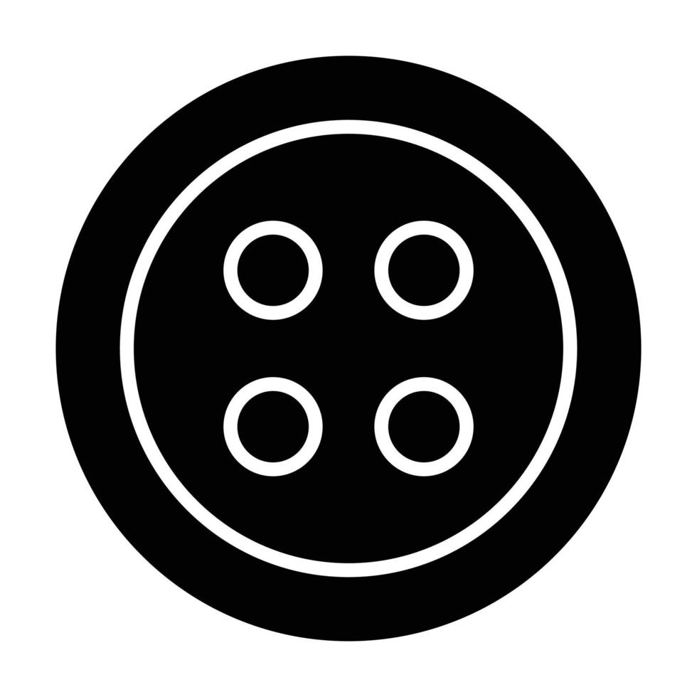 Clothing Button Glyph Icon vector