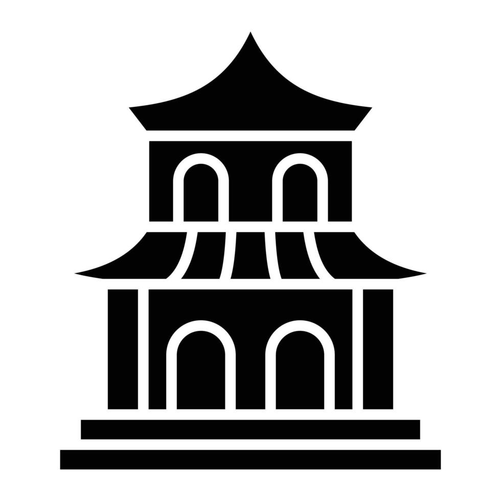 Pagoda Glyph Icon vector