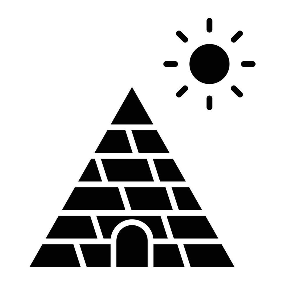 Pyramid Glyph Icon vector