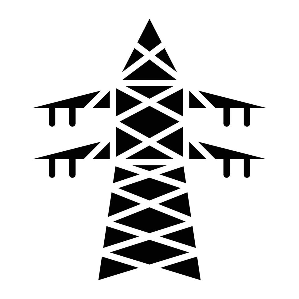 Transmission Tower Glyph Icon vector