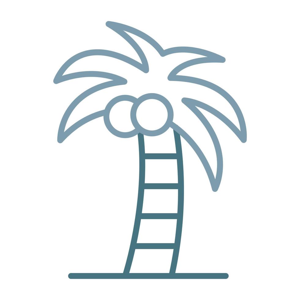 Coconut Tree Line Two Color Icon vector