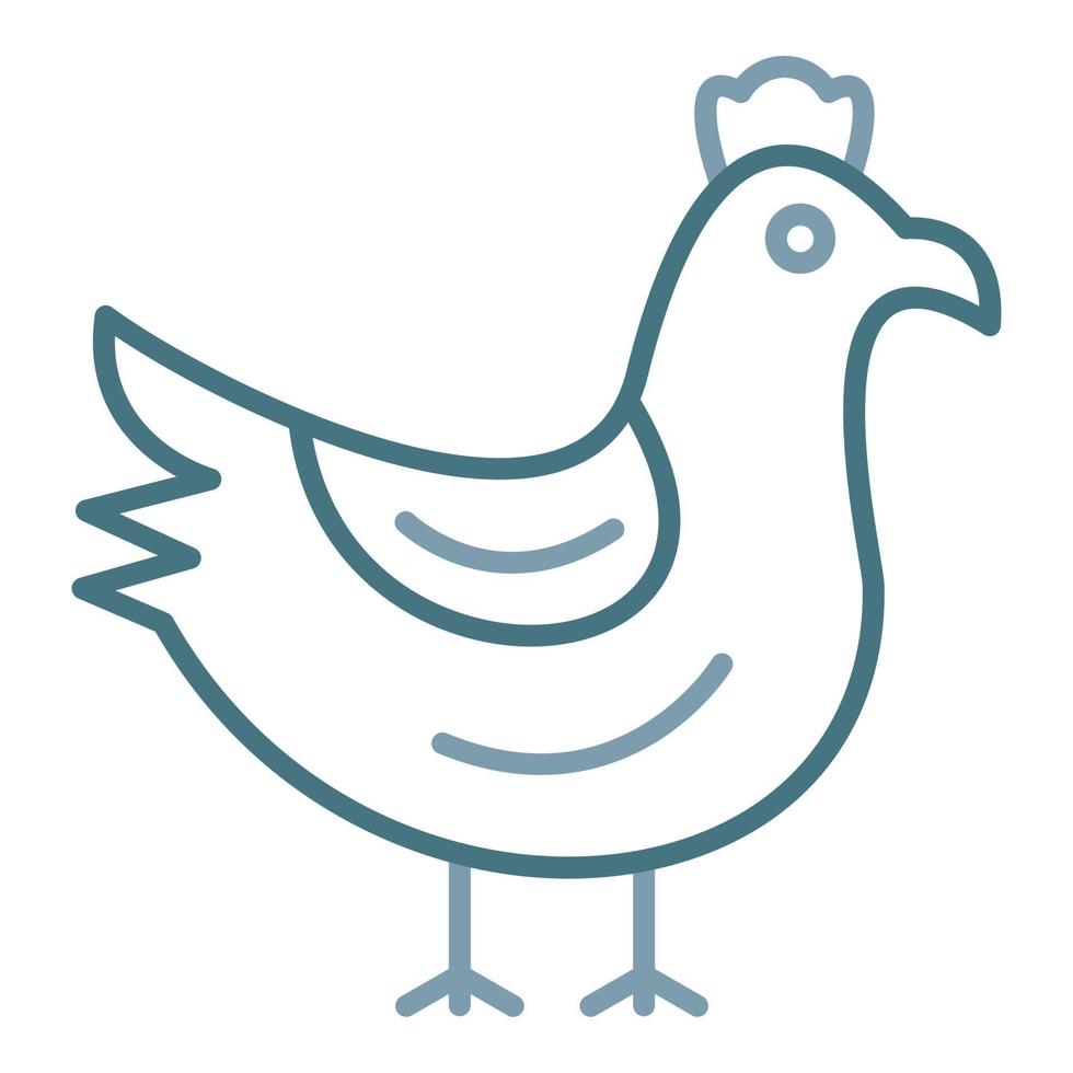 Chicken Line Two Color Icon vector