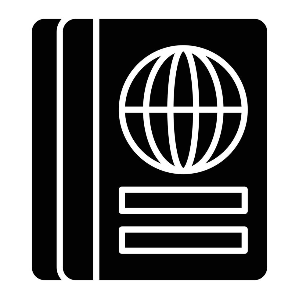 icono de glifo de pasaporte vector