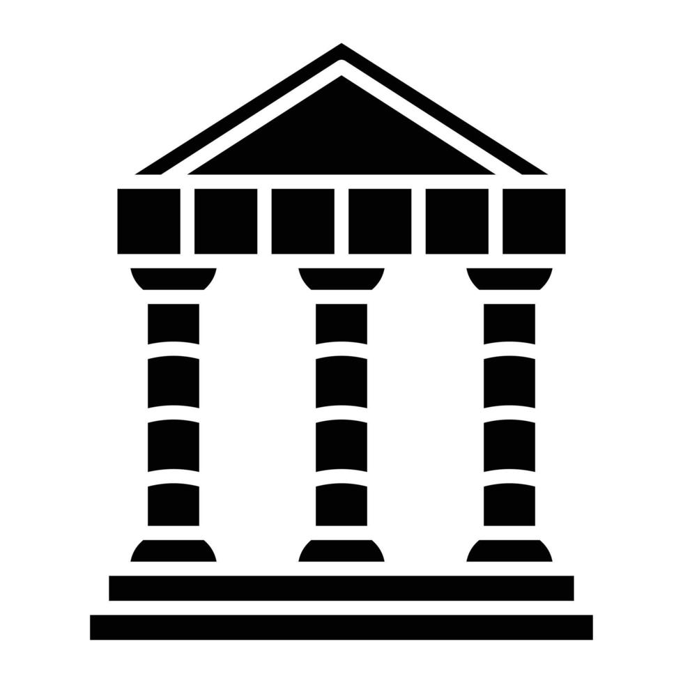 Greek Temple Glyph Icon vector
