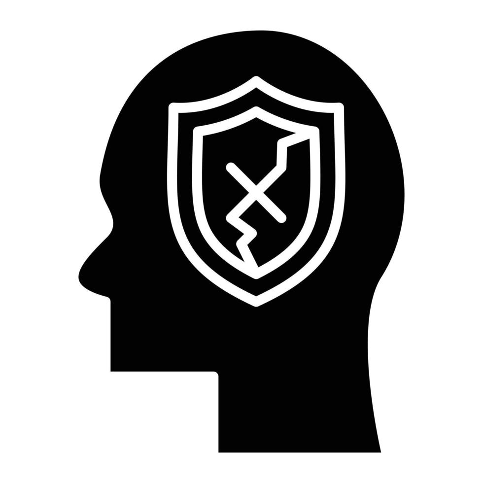 Vulnerability Glyph Icon vector