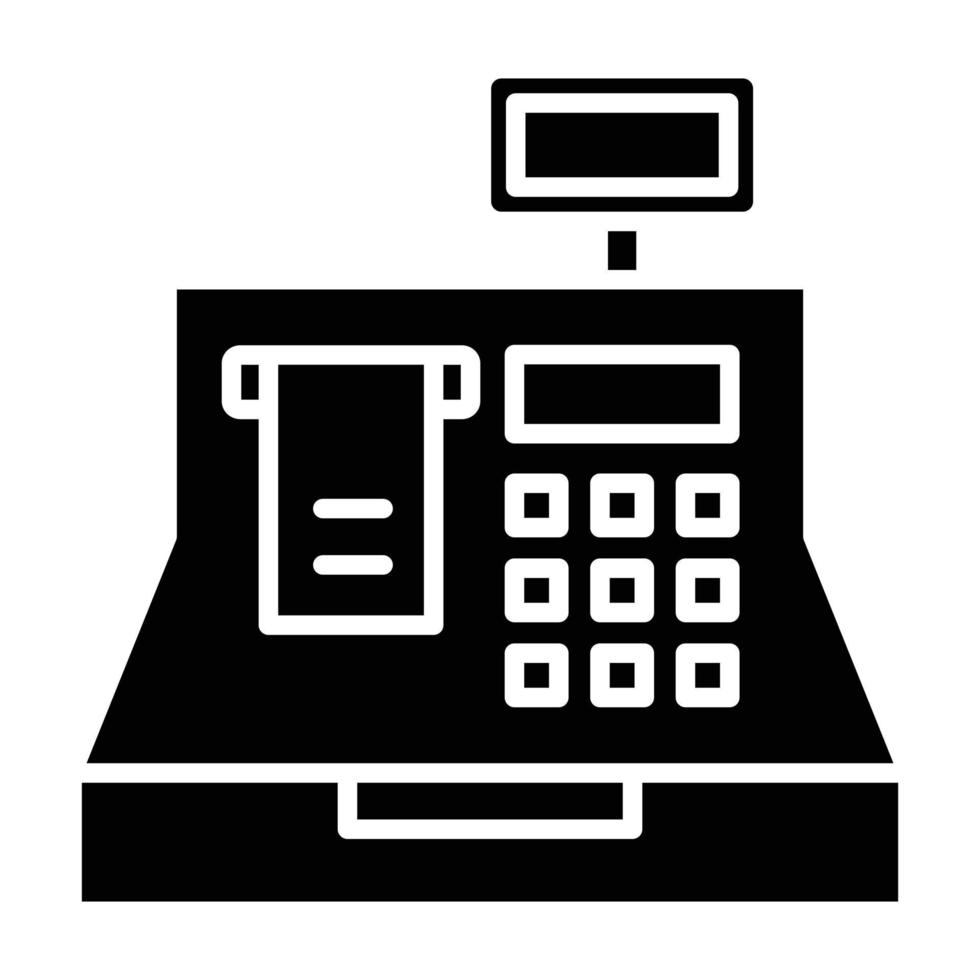 Cashier Machine Glyph Icon vector