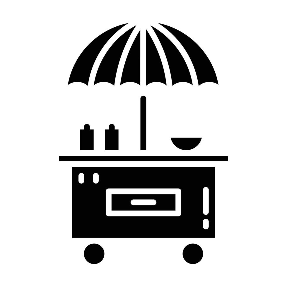 Burger Cart Glyph Icon vector