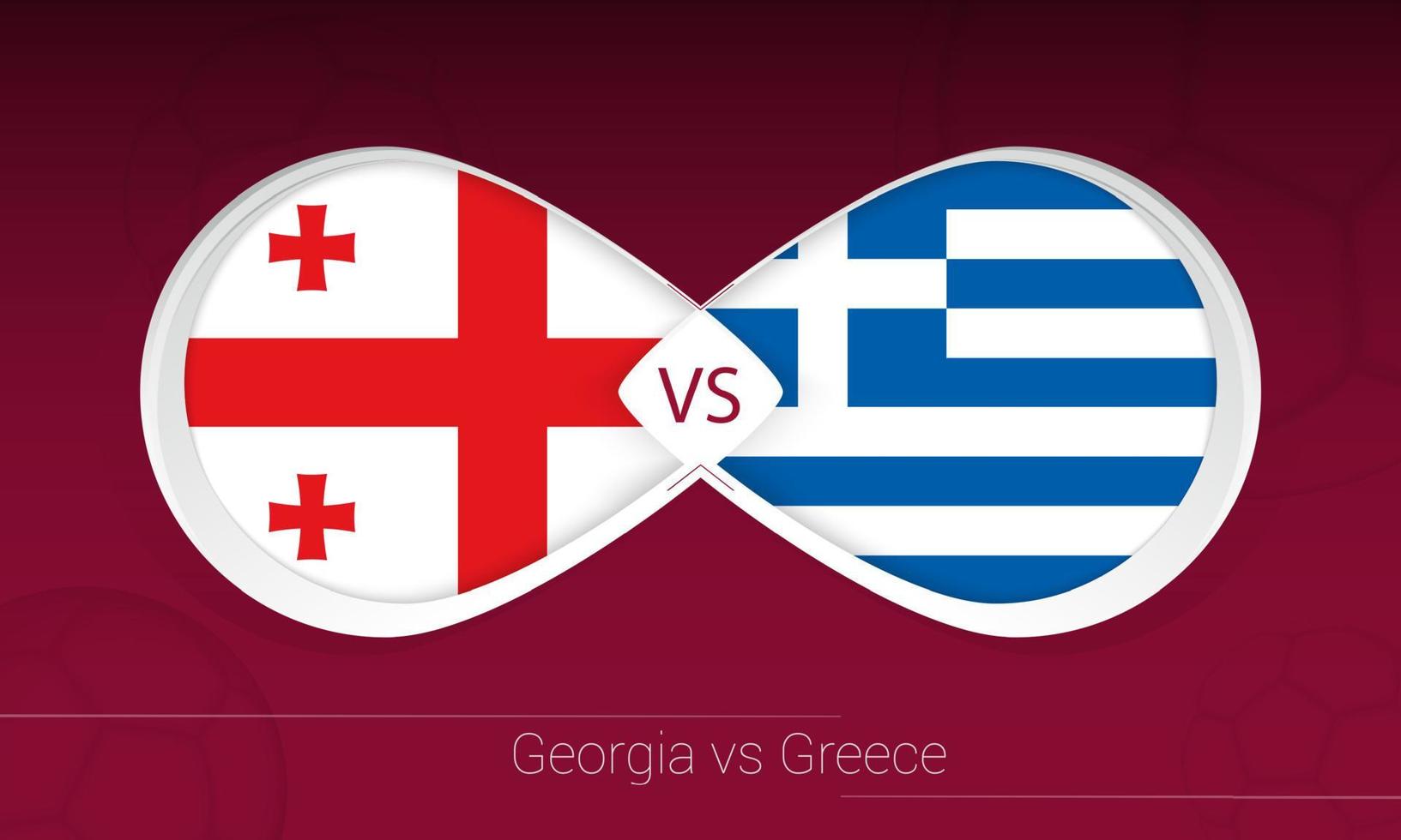 vs Greece in Football Competition, Group B. Versus icon on
