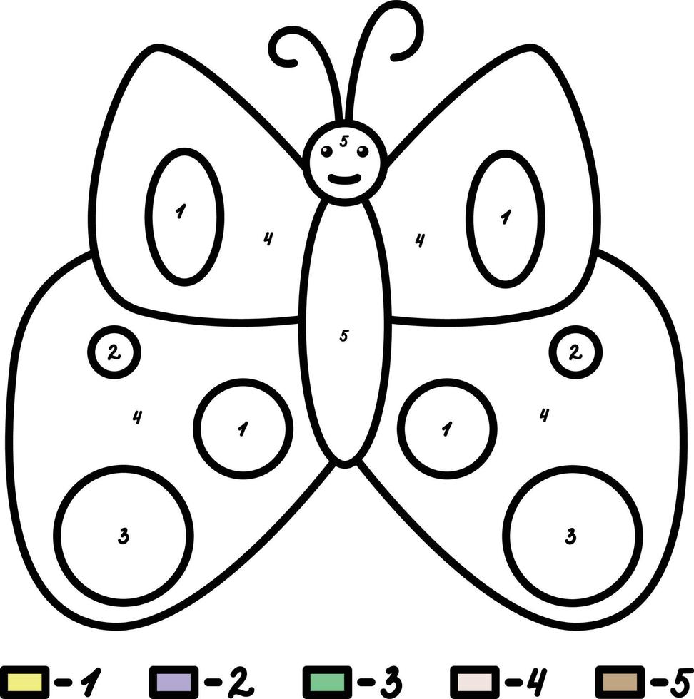 Coloring book for children - butterfly, color by number.Vector illustration for children. vector