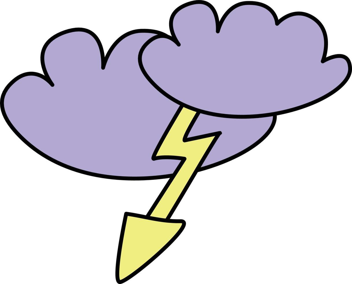 clouds with lightning. vector illustration for kids