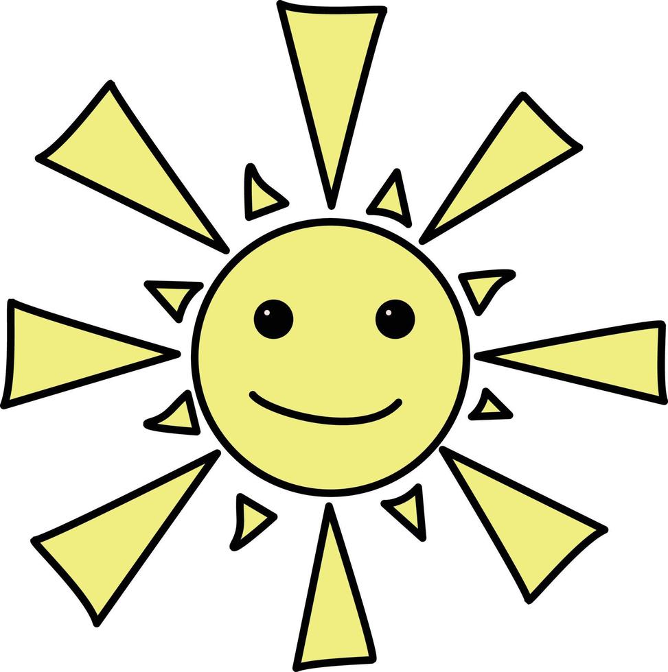 Sun with a smile. vector illustration for kids