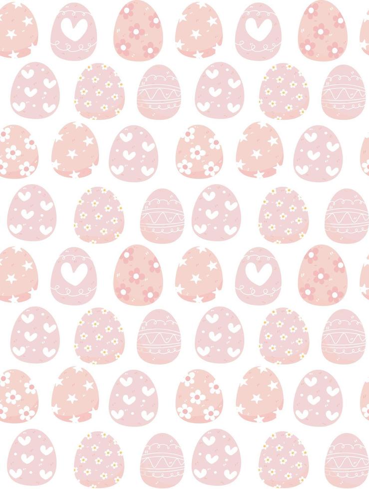 cute pink pastel Easter eggs pattern seamless for background vector