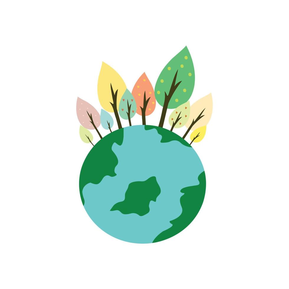 World day Earth day concept illustration environmentally friendly concept environment day conservation of the world vector