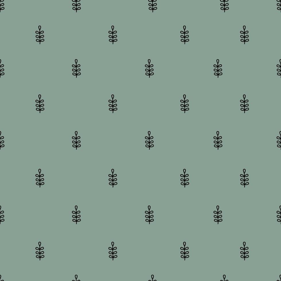 Tree on green background seamless pattern for print, textile, wallpaper, fashion design Vector Illustration