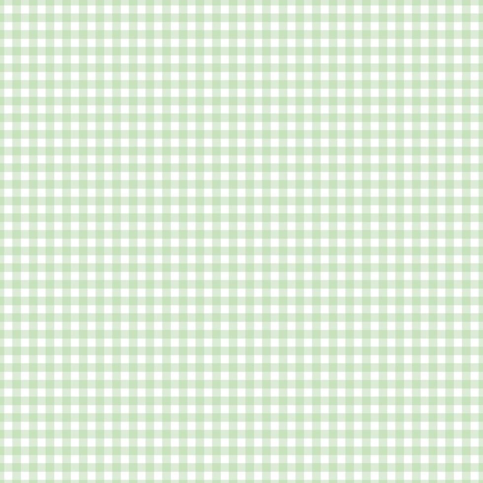 Gingham pattern seamless Plaid repeat vector in green and white. Design for print, tartan, gift wrap, textiles, checkered background for tablecloth