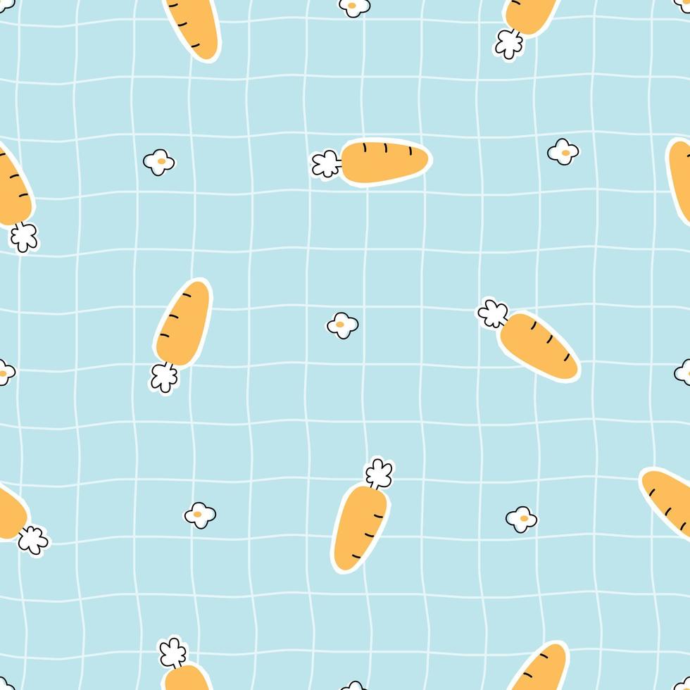 Nursery seamless pattern carrots on a mesh background Use for prints