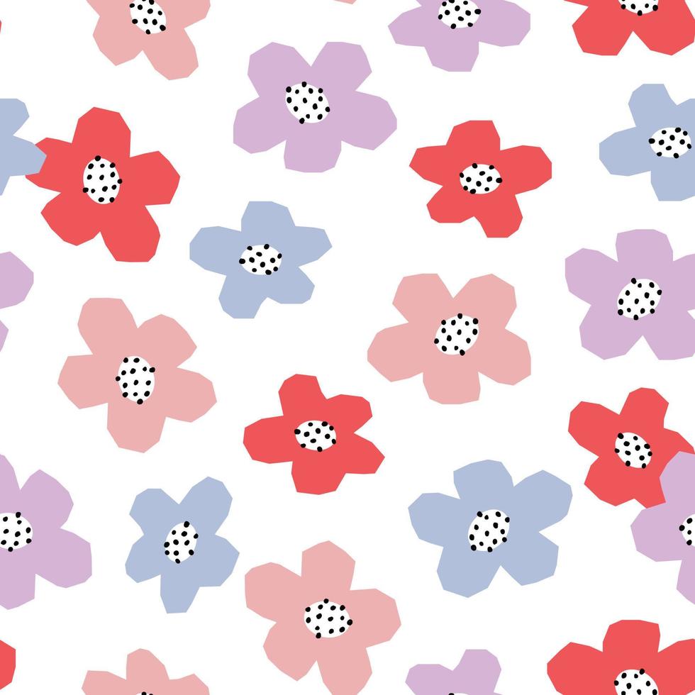 Seamless pattern flower background used for fabrics, textiles, publications, gift wrapping, vector illustration