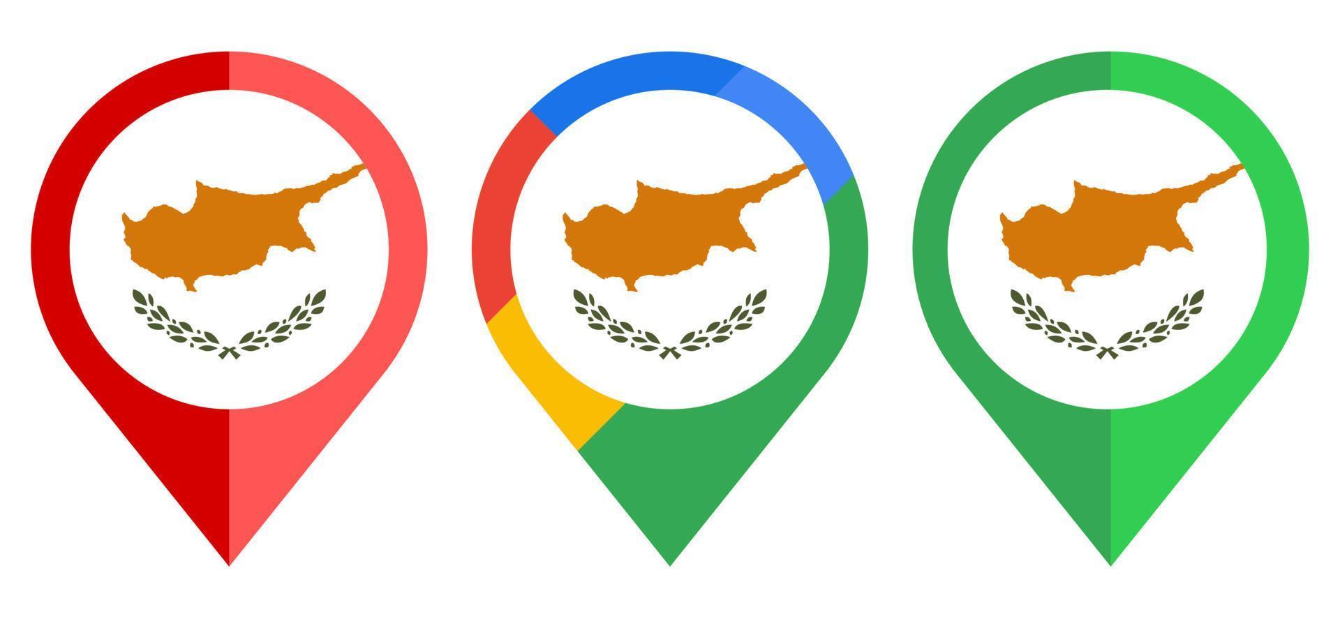 flat map marker icon with cyprus flag isolated on white background vector